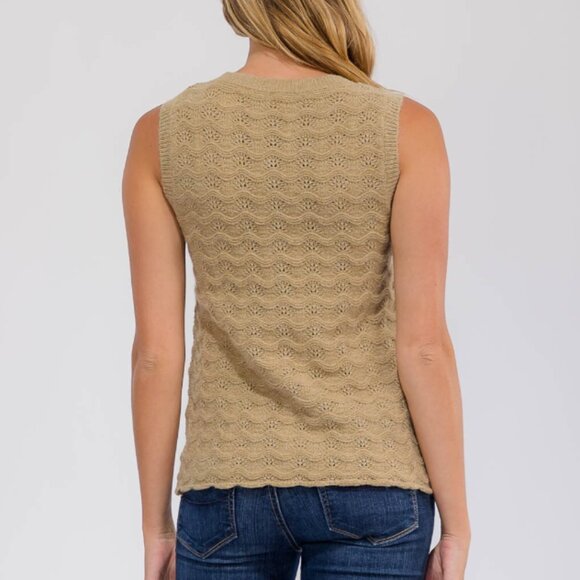 NWT Hem & Thread Neutral Crochet Tank Top - Picture 4 of 4